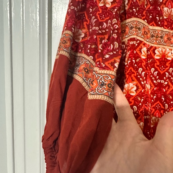 R. Vivimos Floral Red Hi Low Dress - Picture 6 of 7